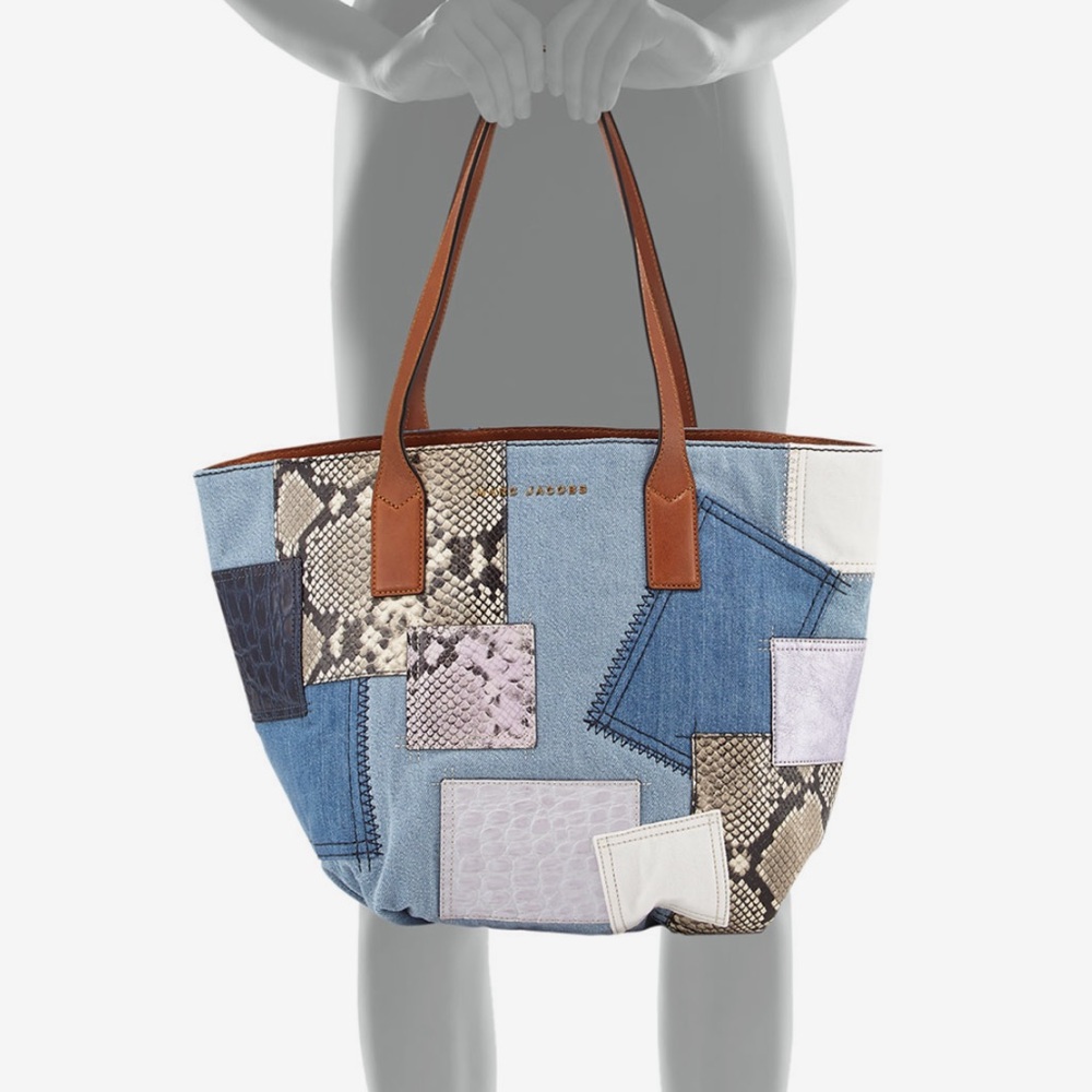 Wingman Denim Patchwork Tote Bag, Multi